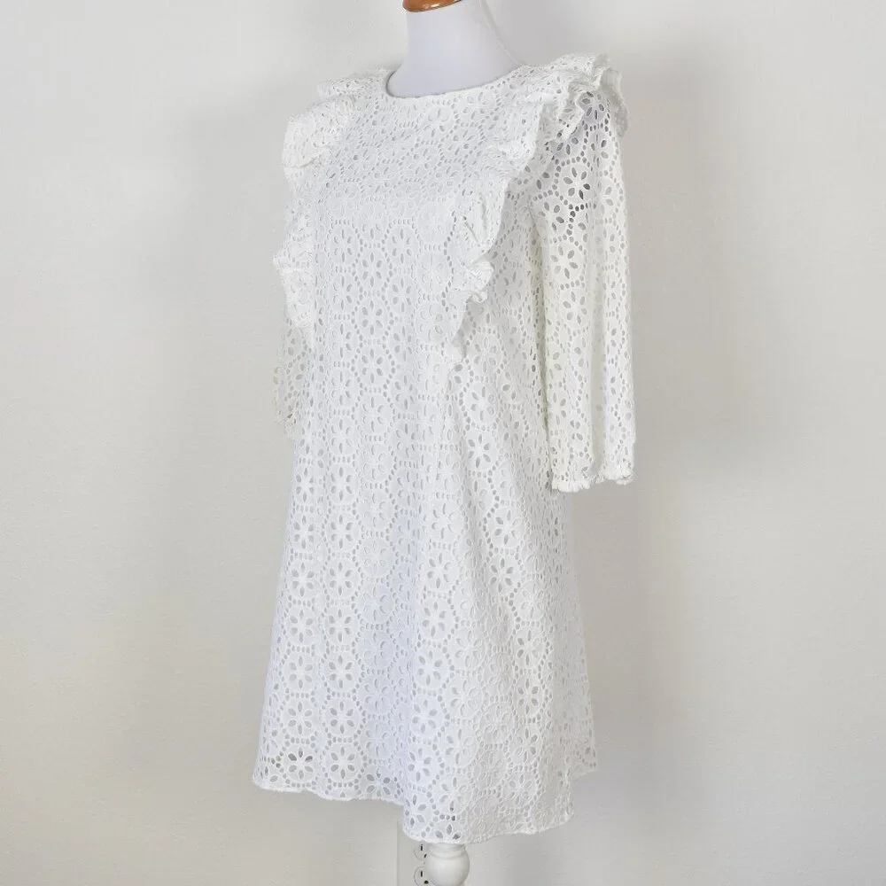 Lilly Pulitzer Primm Sand Dollar Eyelet Shift Dress White NEW - M - Picture 3 of 13